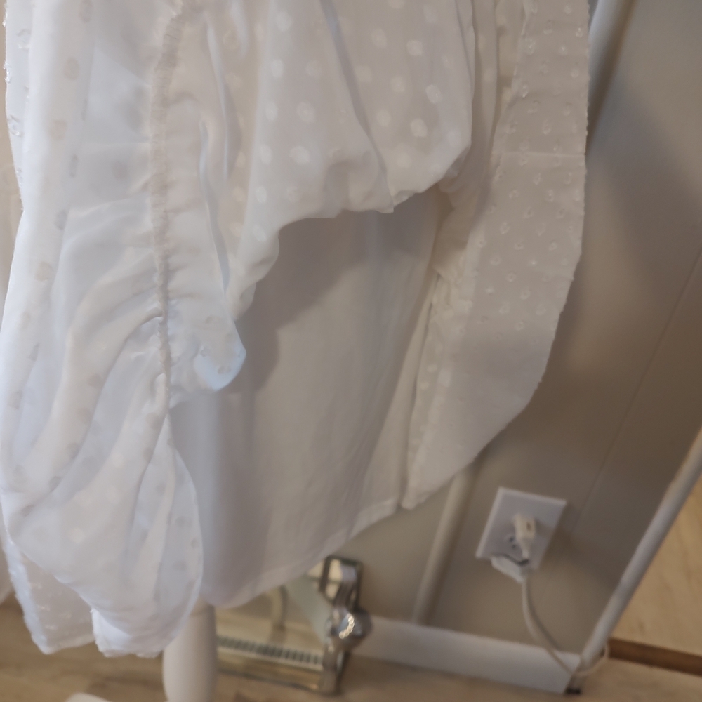 NWOT VENUS White Lace Up Tiered Dress SZ Small - Picture 5 of 9